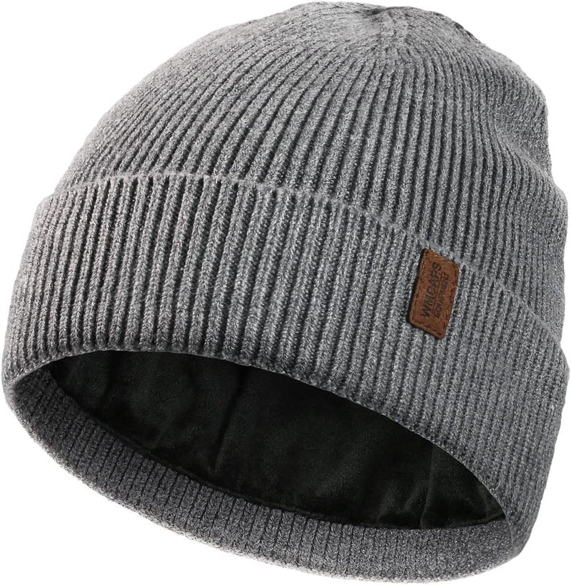 Wmcaps Winter Beanie for Men Women, Fleece Lined Beanie Soft Warm Knit Hat Ski Stocking Cuffed Cap - Image 1